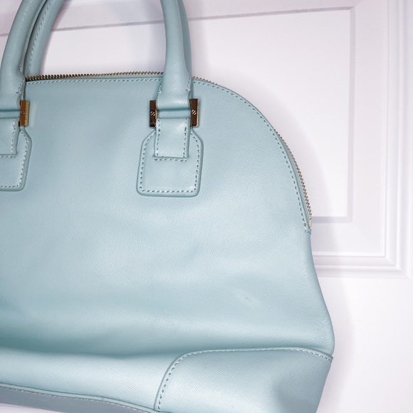 Tory Burch Robinson Dome Mint Green Leather Satchel - Picture 6 of 10